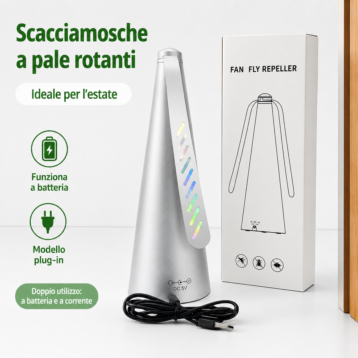 ☀️Novità dell'estate--🔋Dispositivo per il controllo di mosche e zanzare all'aperto