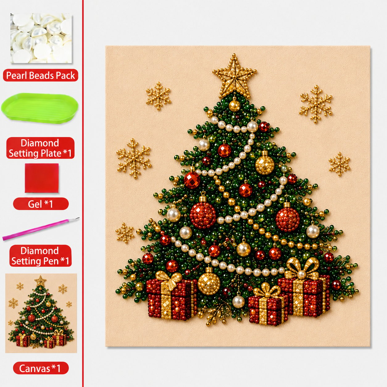 🧘Rilassante e adatto ai principianti - 🎨💎Kit fai da te per pittura a diamante con perle natalizie