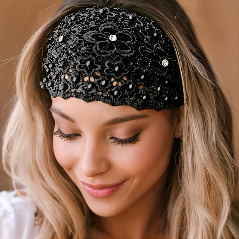🔥2026 Vendita calda--✨Fascia larga con perline a forma di fiore 3D da donna|❤️Coprire i capelli grigi & ✨Riordina i peli superflui