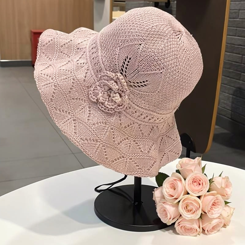 ✨Un connubio di stile e traspirabilità--🌸Cappello da pescatore traforato con motivi floreali
