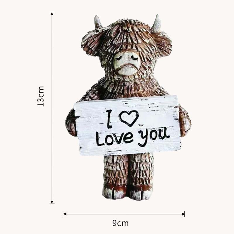 ❤️L'amore può essere espresso ad alta voce | ✨Scultura in resina "Ti amo" di Highland Bul