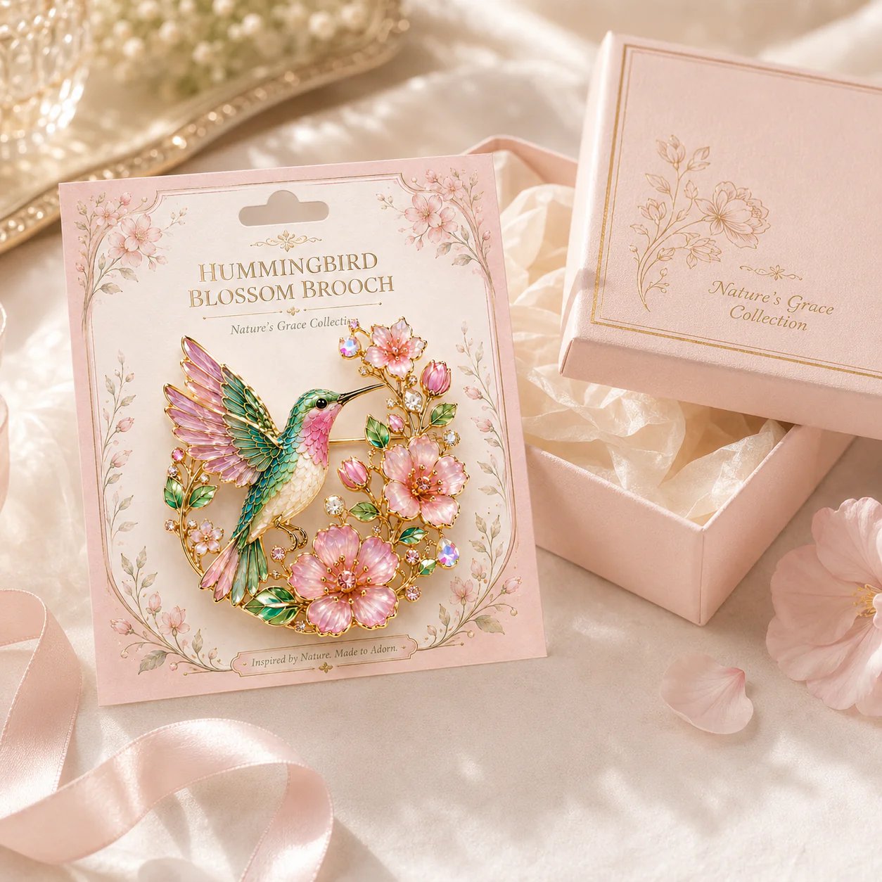 🌸Edizione limitata 2026 Spilla Colibrì Fiore – Elegante Spilla Floreale con Uccello, Gioiello Regalo per Donne