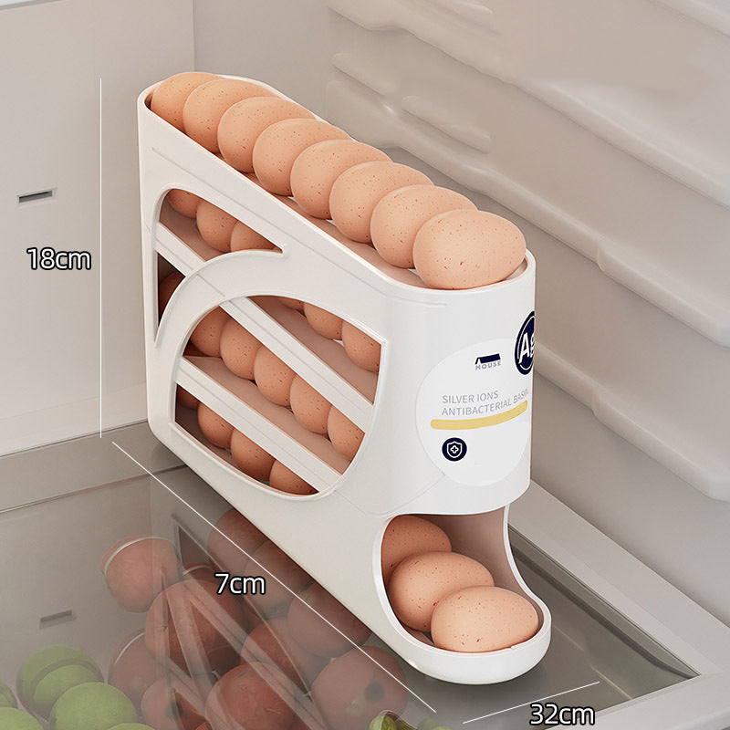 🥚Organizzatore per uova rotolante – Salvaspazio per frigorifero (30 uova) 🥚✨