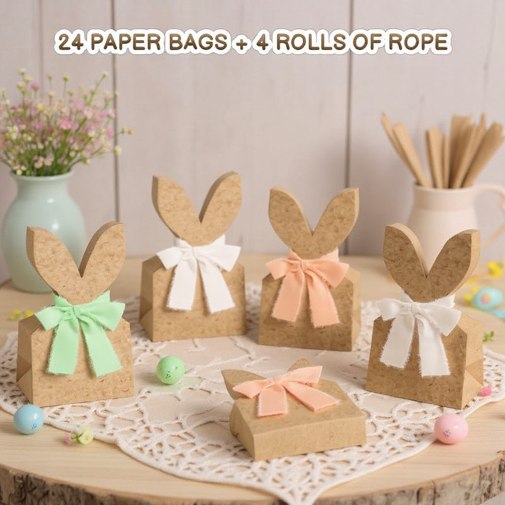 🐰 Decora la tua Pasqua: crea i tuoi sacchetti a forma di coniglietto pasquale con il nostro kit fai da te!🐰🌷