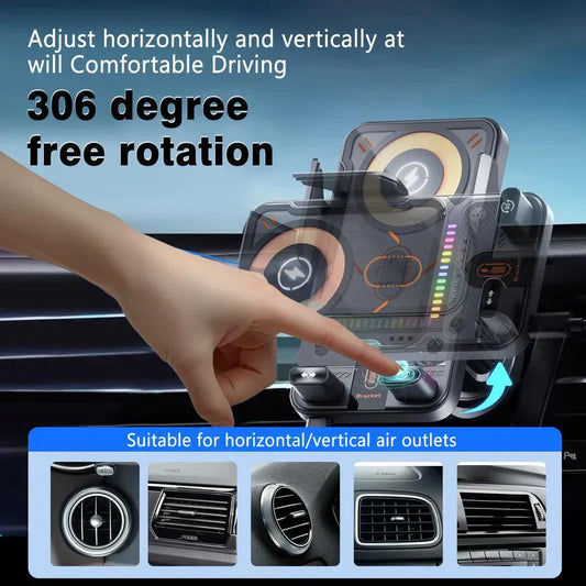 🔥OFFERTA SPECIALE 50% DI SCONTO🎁⚡Oltre 50.000 unità vendute! 📱Supporto girevole per auto 2 in 1 e caricabatterie wireless intelligente⚡