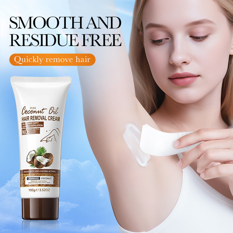 🥥 Crema Depilatoria all'Olio di Cocco – Pelle Liscia come la Seta in Pochi Minuti! 🧴