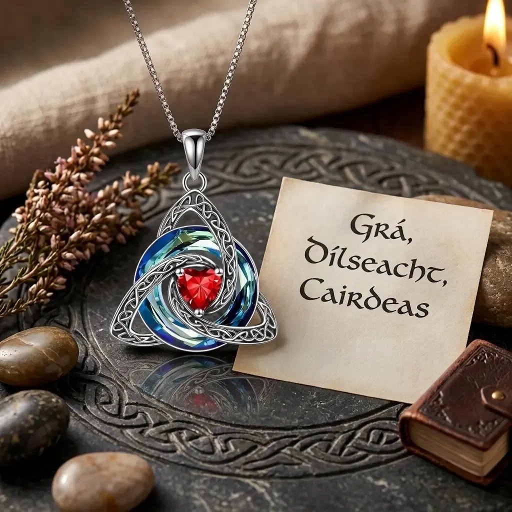 ✨🍀 Collana celtica Trinity Knot con pietra di nascita--un simbolo di fede, amore e unità da indossare ogni giorno