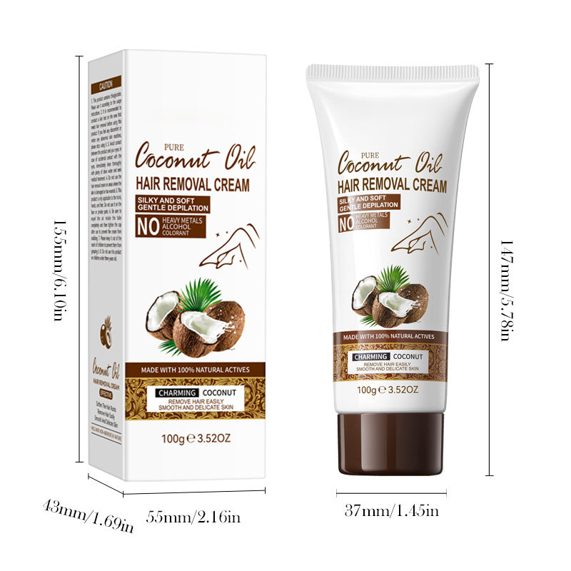 🥥 Crema Depilatoria all'Olio di Cocco – Pelle Liscia come la Seta in Pochi Minuti! 🧴