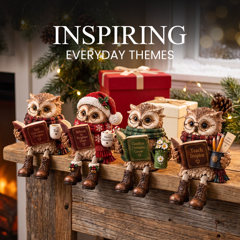 🦉💛 Gufo Lettore--Occhiali, Libro e un Cuore da Piccolo Topo di Biblioteca