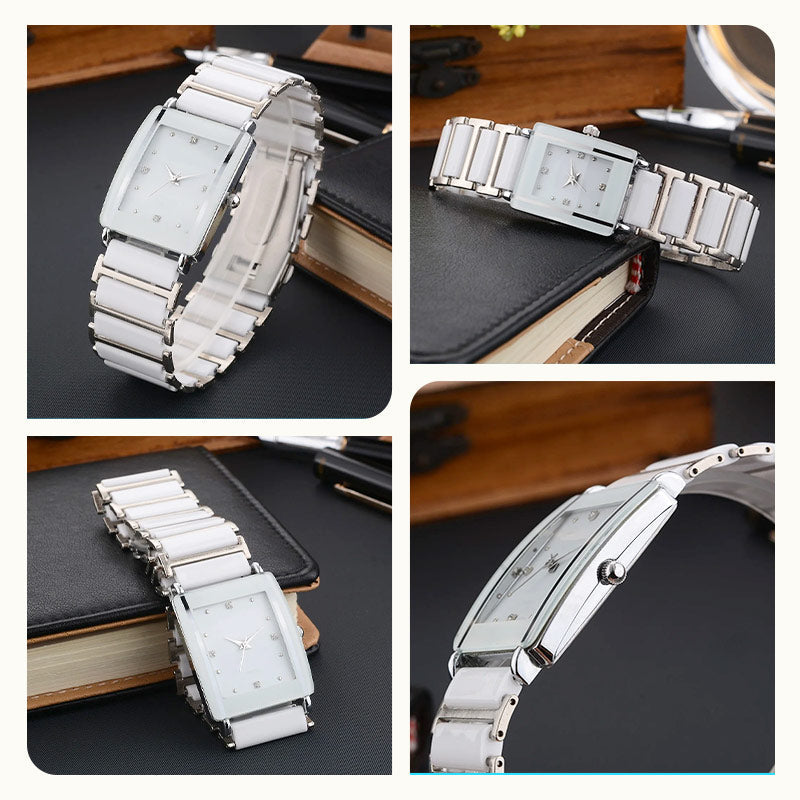 ⌚ Orologio da Polso in Ceramica Quadrato al Quarzo – Stile alla Moda