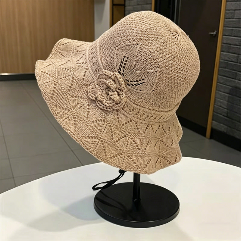 ✨Un connubio di stile e traspirabilità--🌸Cappello da pescatore traforato con motivi floreali