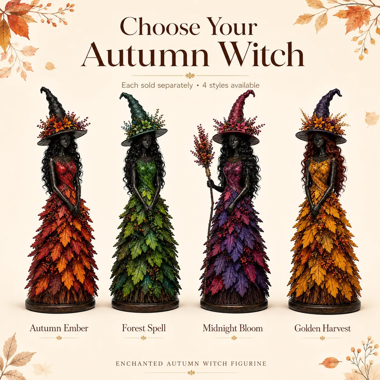 💥ULTIMO GIORNO SCONTO DEL 49% - 🧙 Statuetta Strega Autunno Incantato (📦Acquista 3, spedizione gratuita)