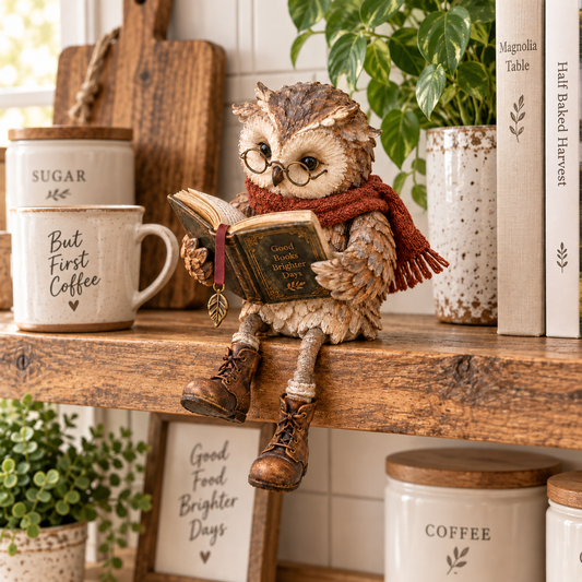 🦉Figurina Gufo Lettore--un piccolo compagno per ogni angolo di lettura tranquillo
