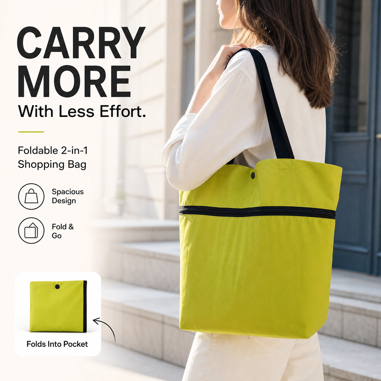 🔥Offerta imperdibile: sconto del 40%🧳Borsa per la spesa pieghevole 2 in 1🛒