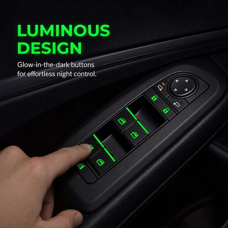 💡Adesivi luminosi per l'interruttore degli alzacristalli dell'auto - Pulsante di avviso con luce notturna colorata