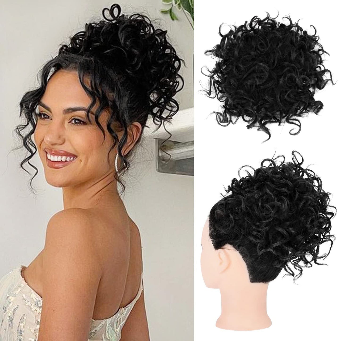 ✨Chignon morbido, corto e riccio con elastico