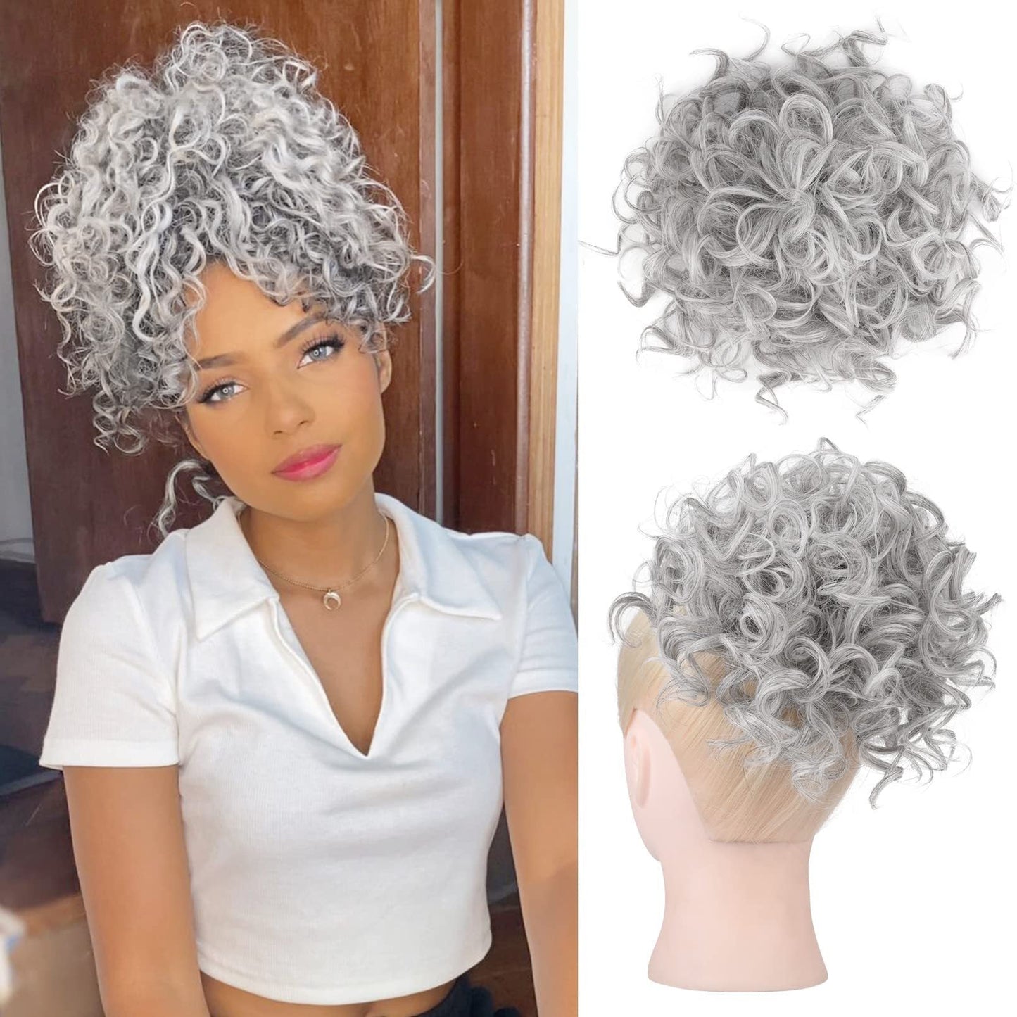 ✨Chignon morbido, corto e riccio con elastico