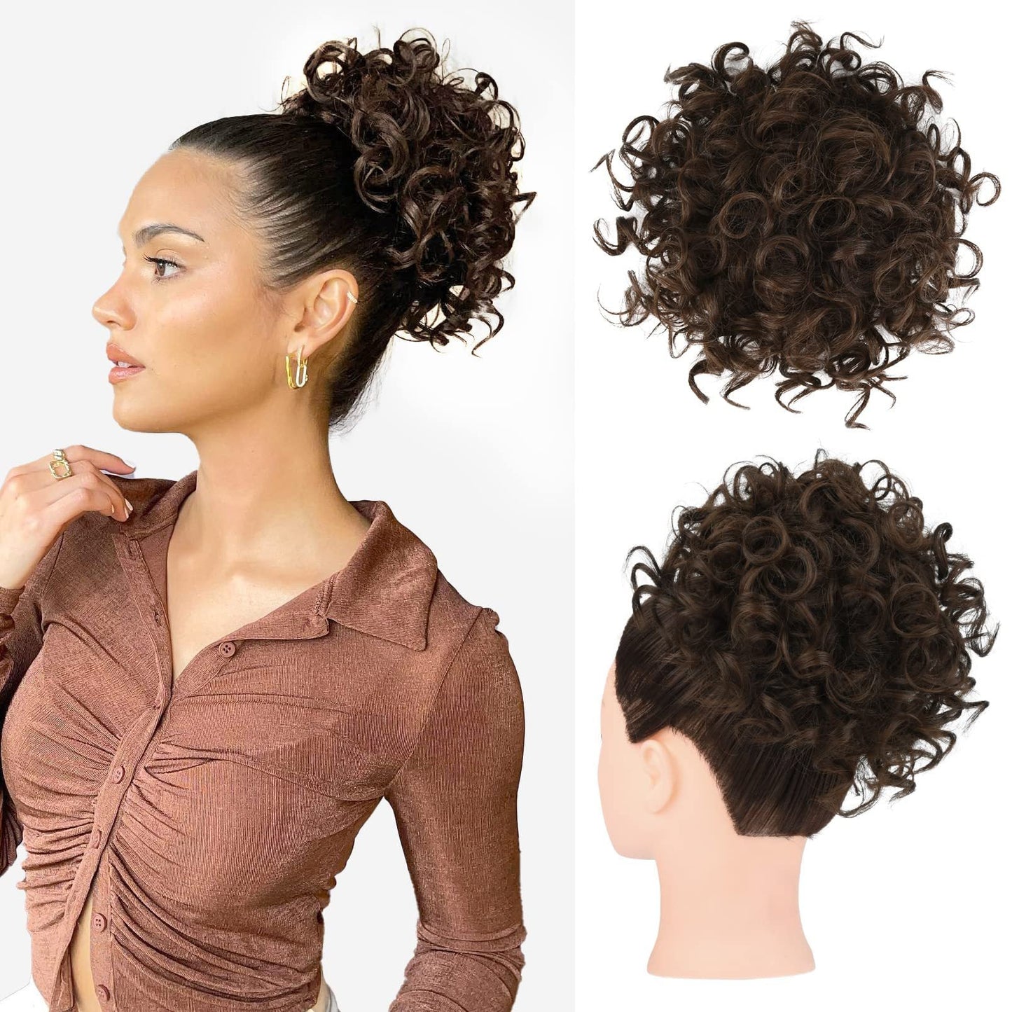 ✨Chignon morbido, corto e riccio con elastico