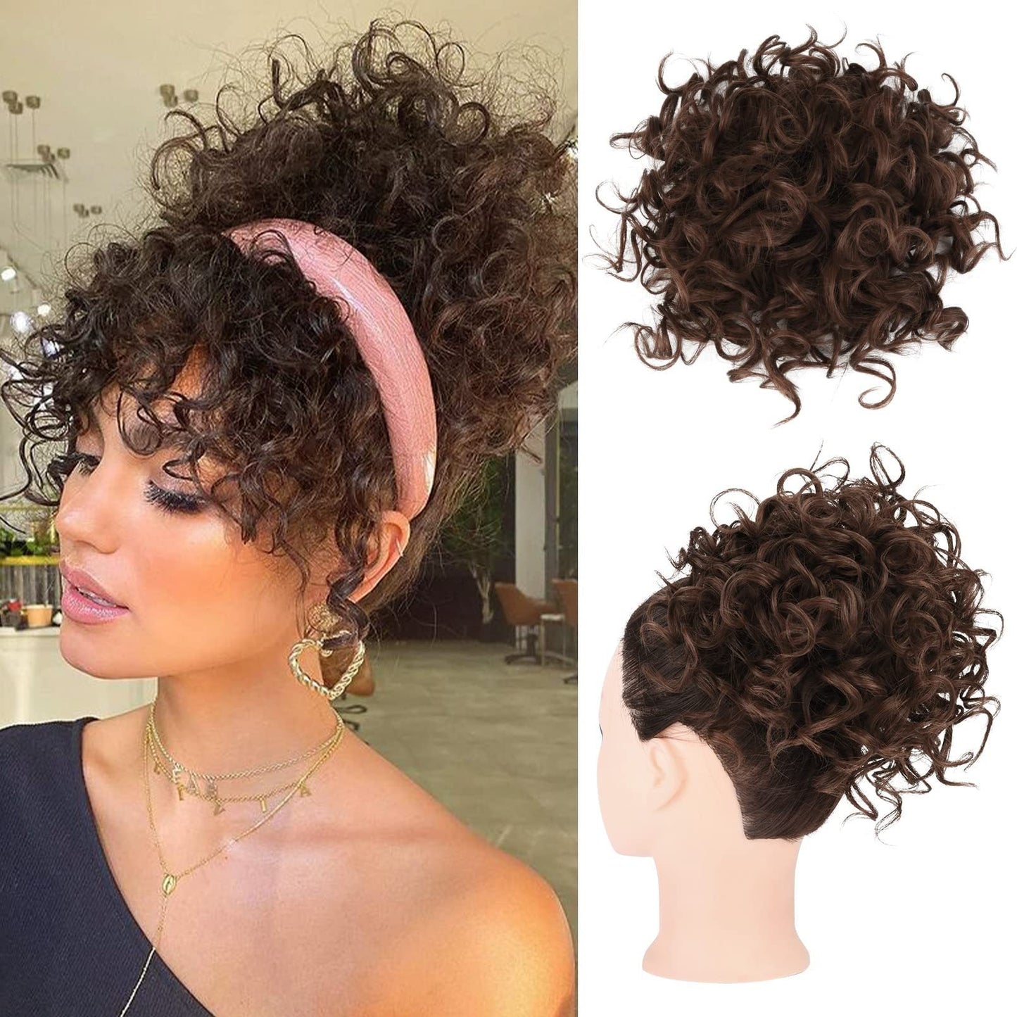 ✨Chignon morbido, corto e riccio con elastico