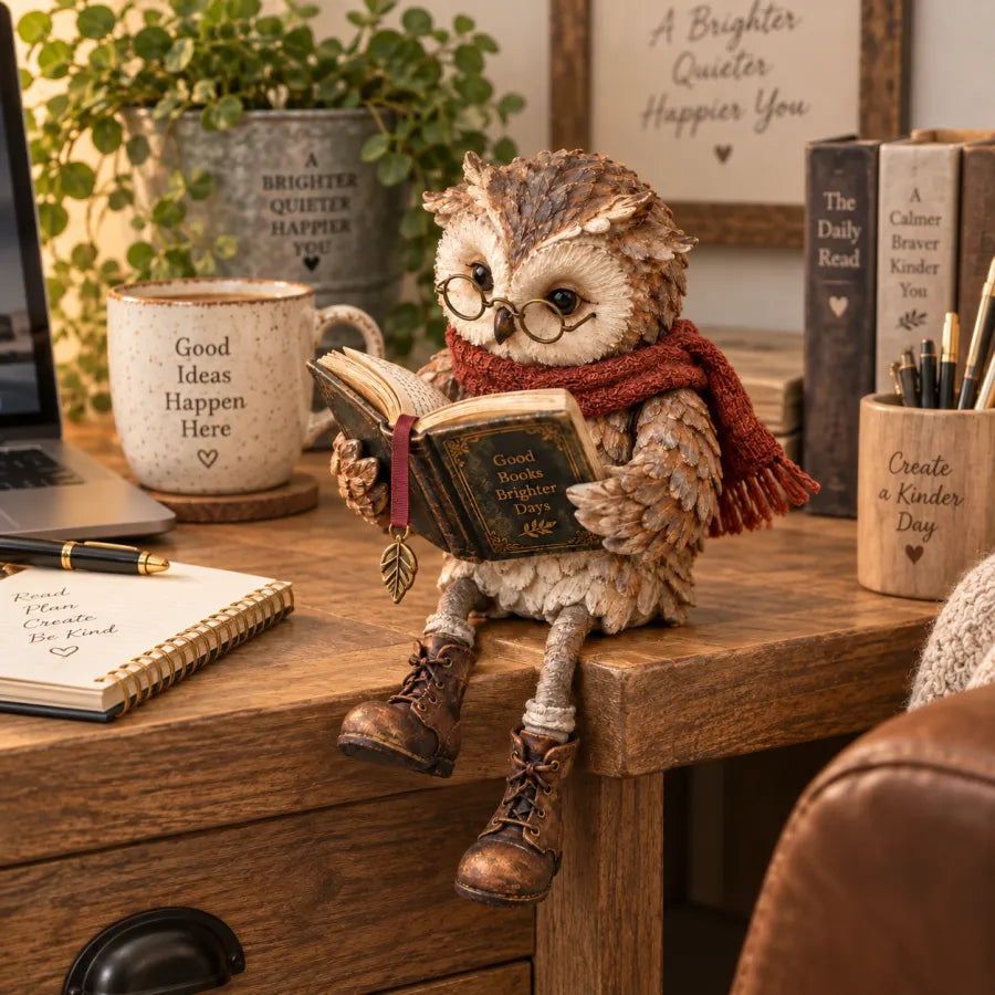 🦉📚 Figurina Gufo Lettore--un piccolo compagno per ogni angolo di lettura tranquillo