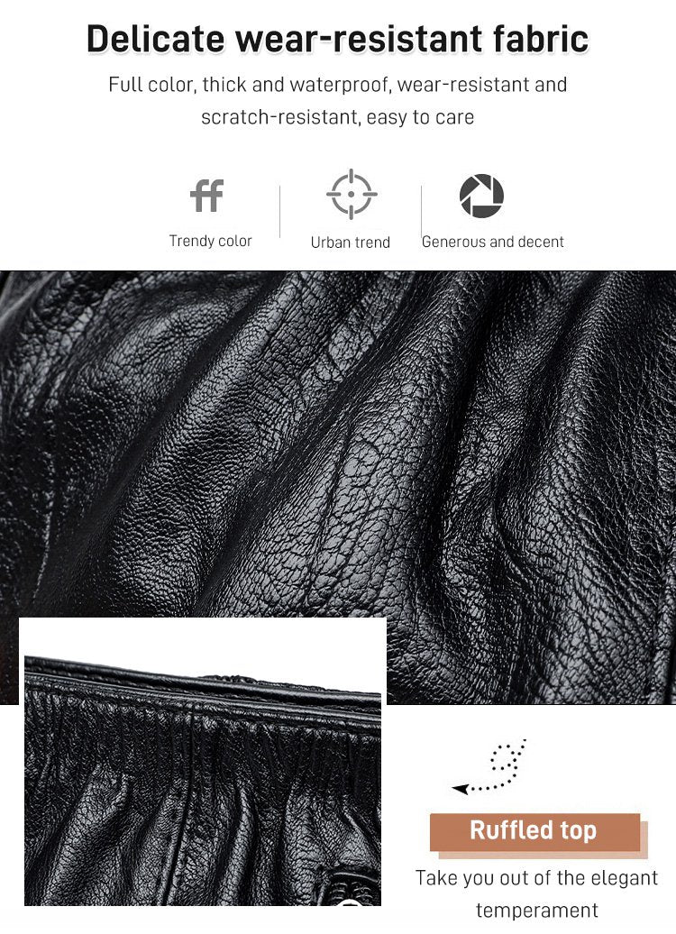 ⏳Offerta a tempo limitato⏰ Borsa a secchiello in pelle plissettata – Materiale morbido, tracolla regolabile e stile casual chic
