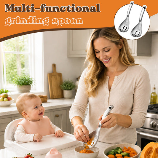🥄 Cucchiaio Multifunzione da Cucina — Grattugia, schiaccia e scola in pochi secondi! ✨🧄