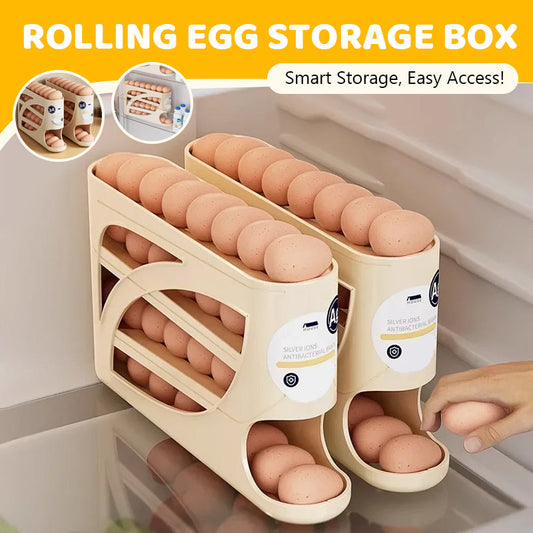 🥚Organizzatore per uova rotolante – Salvaspazio per frigorifero (30 uova) 🥚✨