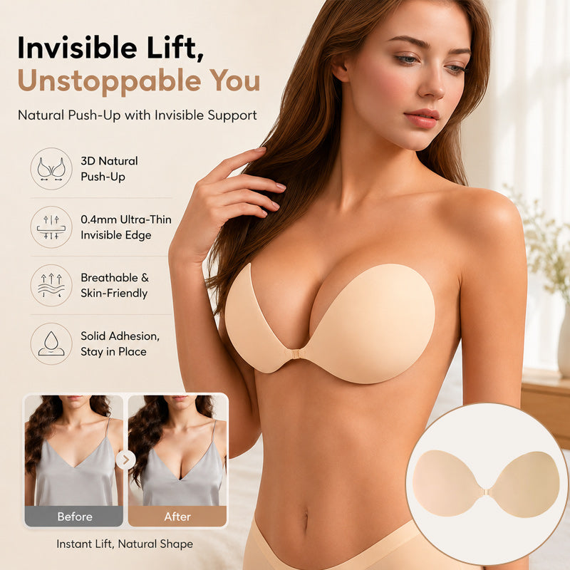 💖 Copricapezzoli Push-Up Invisibile in Silicone 3D — Sostegno Naturale e Massimo Comfort! ✨