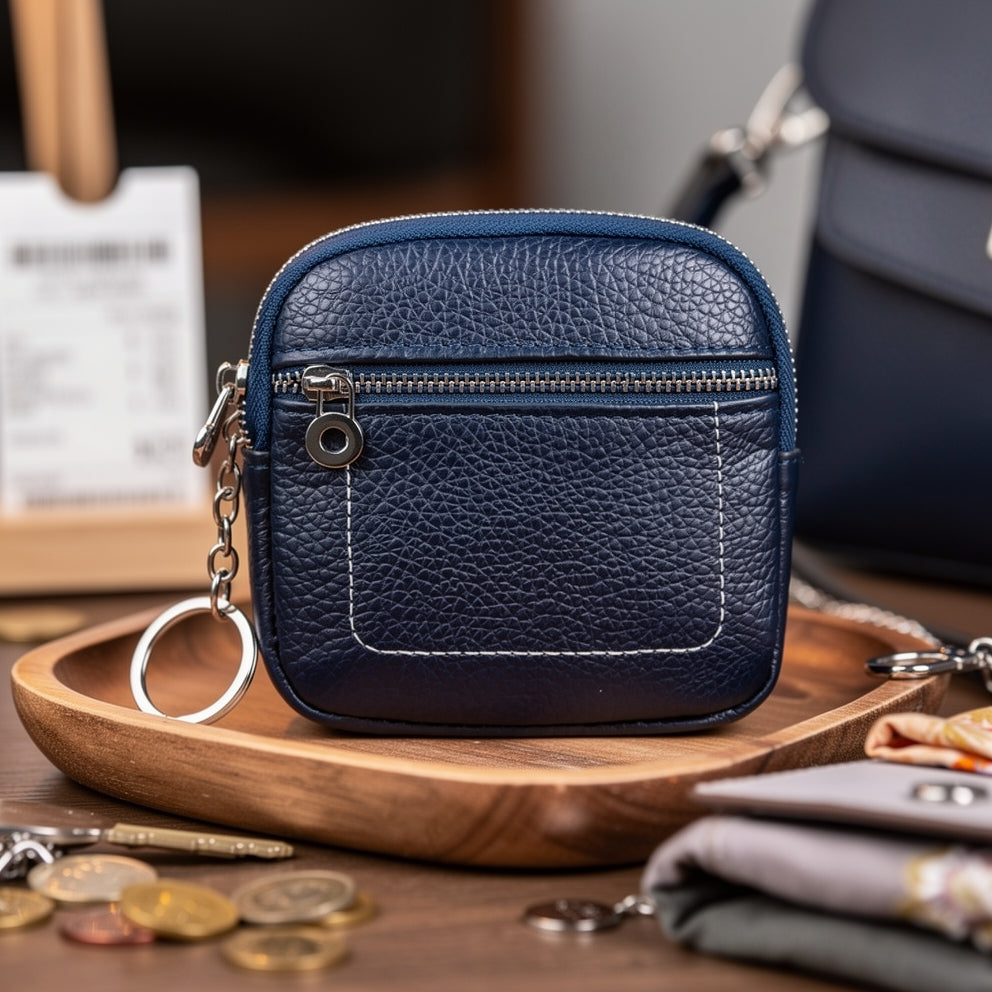 🌟Eleganza in tasca--Mini portafoglio quadrato in pelle con porta carte e portamonete