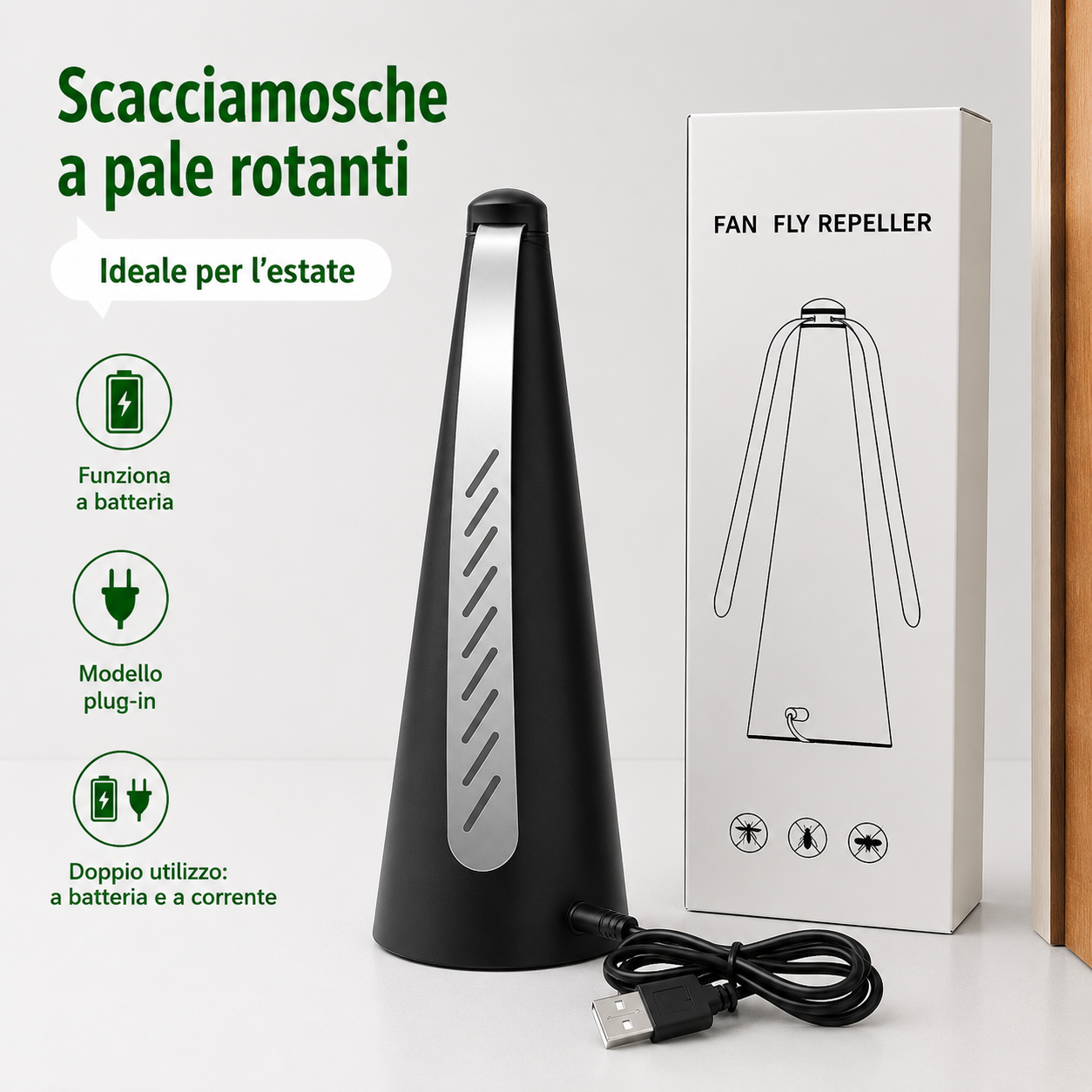 ☀️Novità dell'estate--🔋Dispositivo per il controllo di mosche e zanzare all'aperto