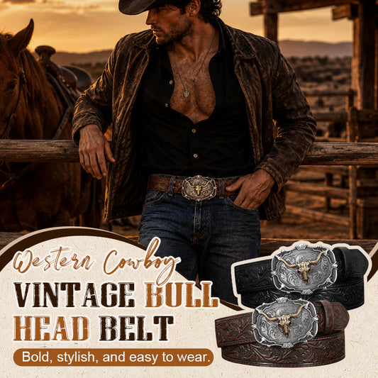 🤠🐂 Cintura Western Vintage con Testa di Toro — un tocco di carattere per il tuo look