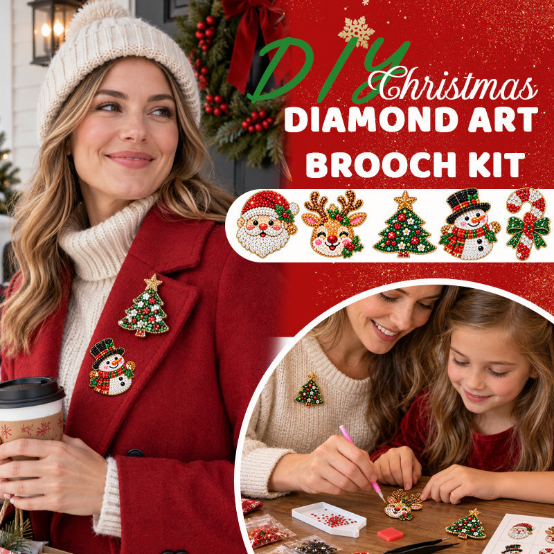💫🎄 Kit fai da te per spilla natalizia in diamond painting--crea la tua spilla scintillante