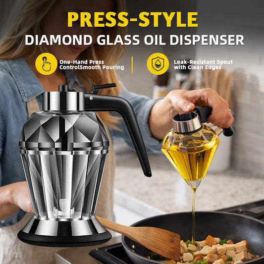 💎 Completamente aggiornato---Dispenser di olio in vetro diamantato a pression