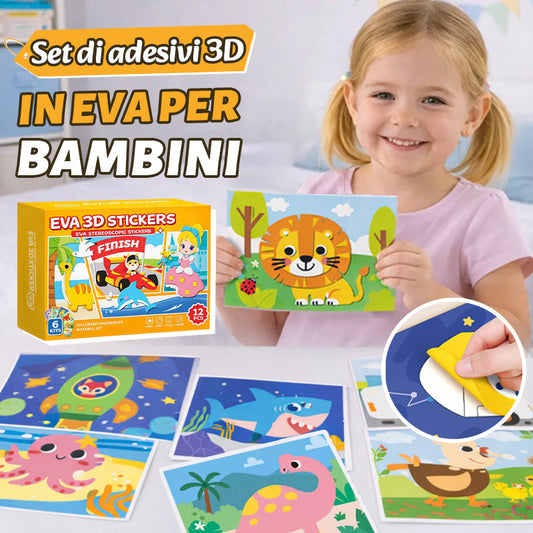 🐾 Kit di adesivi 3D in EVA per bambini