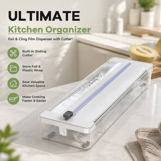 ✂️Dispenser Pellicola e Alluminio con Taglierina – Per una Cucina Sempre Ordinata! 🍳✨