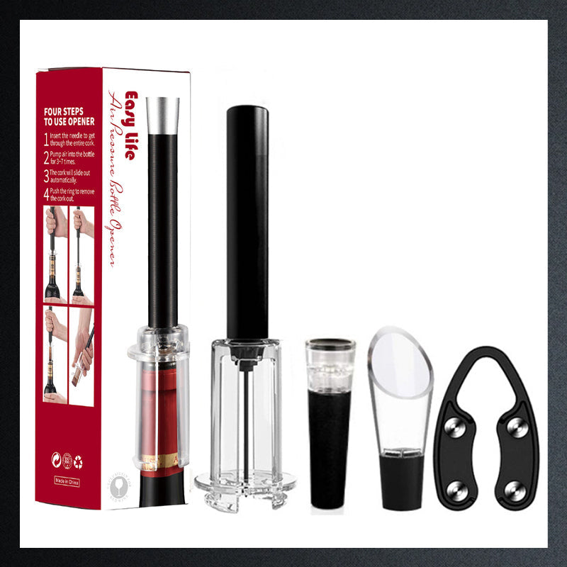 🔥 Set cavatappi con pompa ad aria e apribottiglie per vino