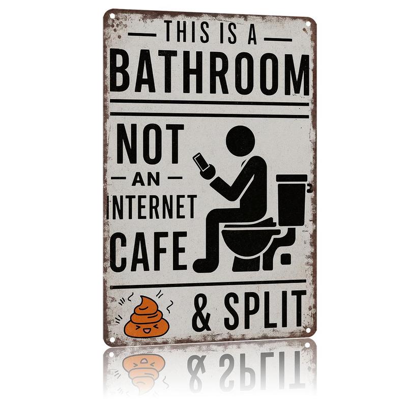 "Questo è un bagno, non un internet café" – Divertente cartello da parete in metallo vintag