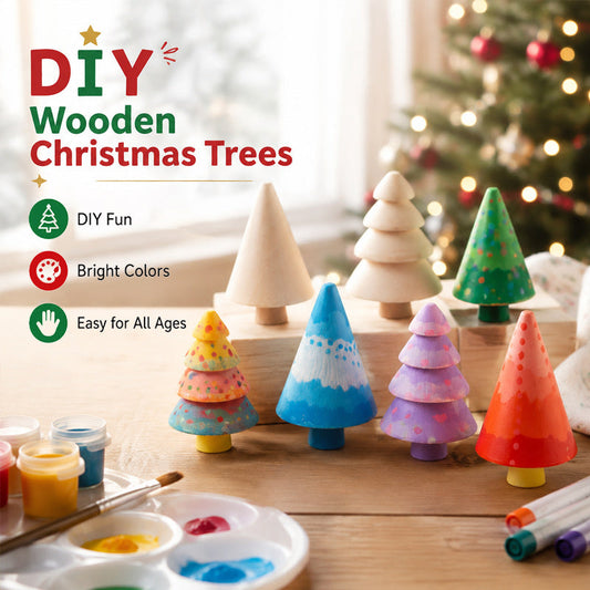 🎄🎨 Set Albero di Natale in Legno Fai-da-Te — colora il tuo Natale a modo tuo