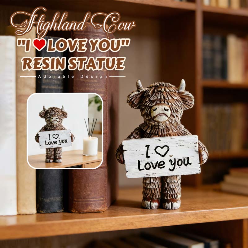 ❤️L'amore può essere espresso ad alta voce | ✨Scultura in resina "Ti amo" di Highland Bul