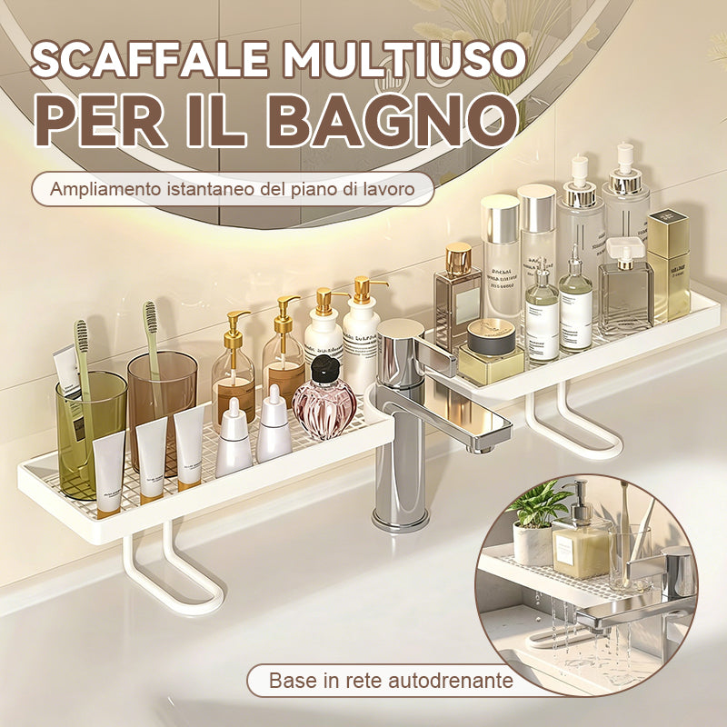 🚿Ordine ed eleganza sul tuo lavandino✨Contenitore multifunzionale in metallo per il bagno
