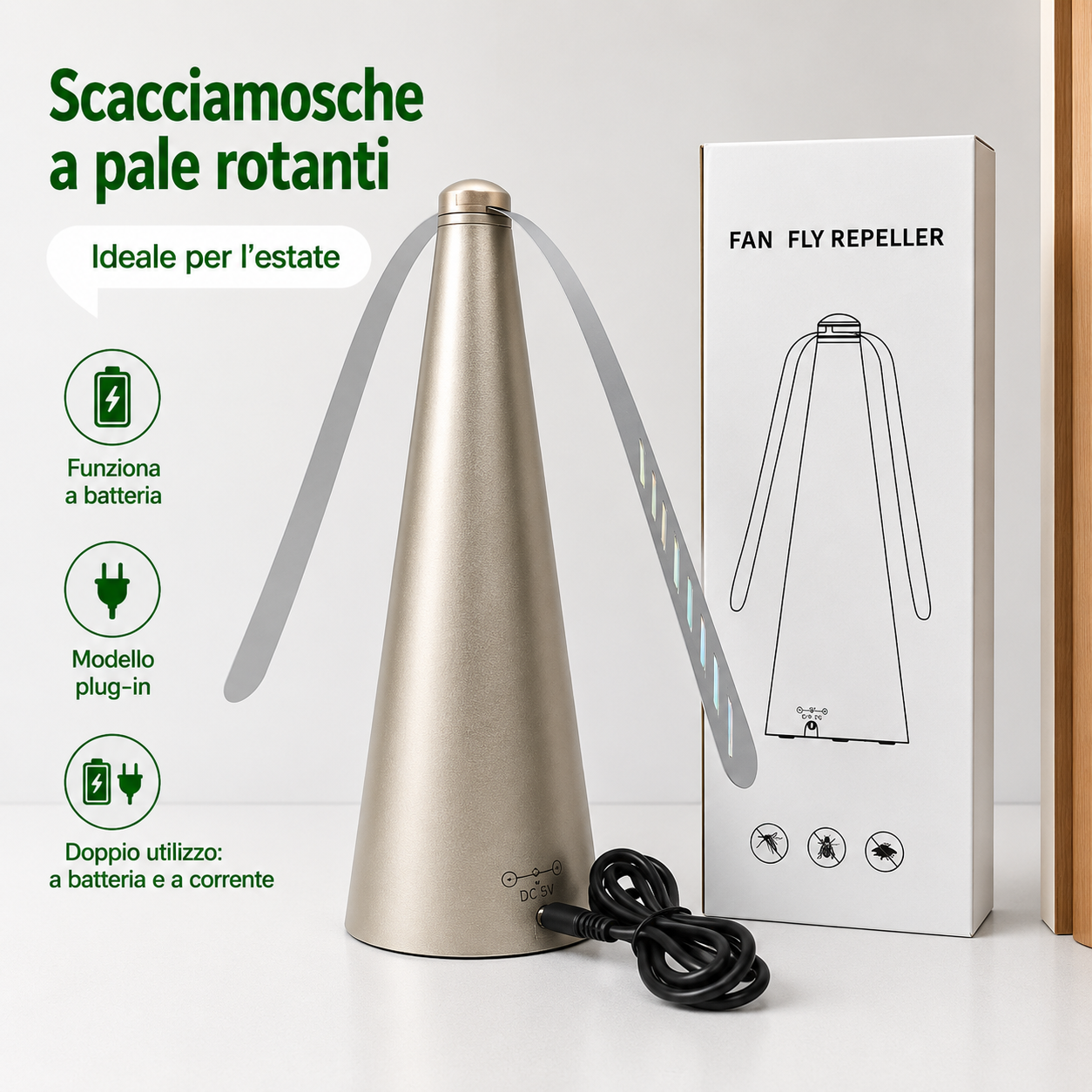 ☀️Novità dell'estate--🔋Dispositivo per il controllo di mosche e zanzare all'aperto