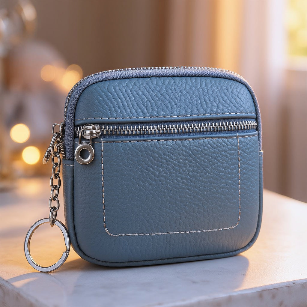 🌟Eleganza in tasca--Mini portafoglio quadrato in pelle con porta carte e portamonete