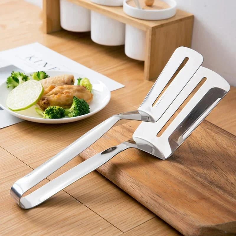 🍳🥩 Pinza-Spatola 2-in-1 in Acciaio Inox: Rivoluziona il Tuo Modo di Cucinare!