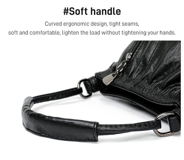 ⏳Offerta a tempo limitato⏰ Borsa a secchiello in pelle plissettata – Materiale morbido, tracolla regolabile e stile casual chic