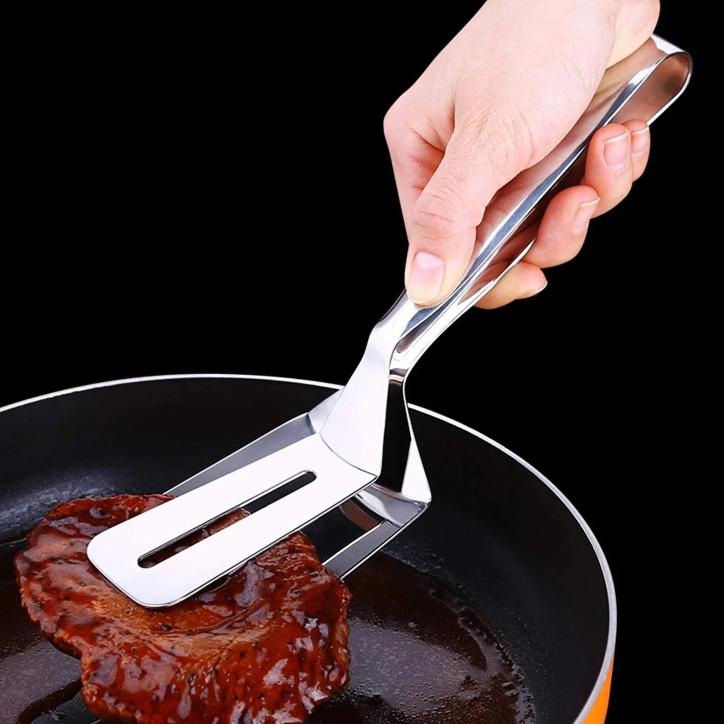 🍳🥩 Pinza-Spatola 2-in-1 in Acciaio Inox: Rivoluziona il Tuo Modo di Cucinare!