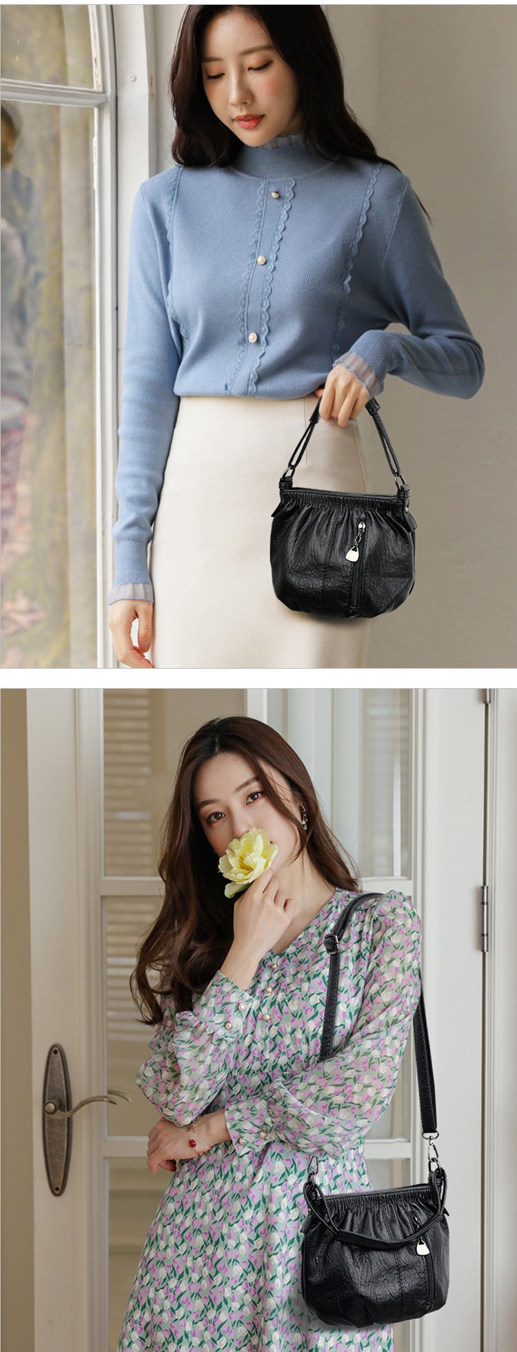 ⏳Offerta a tempo limitato⏰ Borsa a secchiello in pelle plissettata – Materiale morbido, tracolla regolabile e stile casual chic