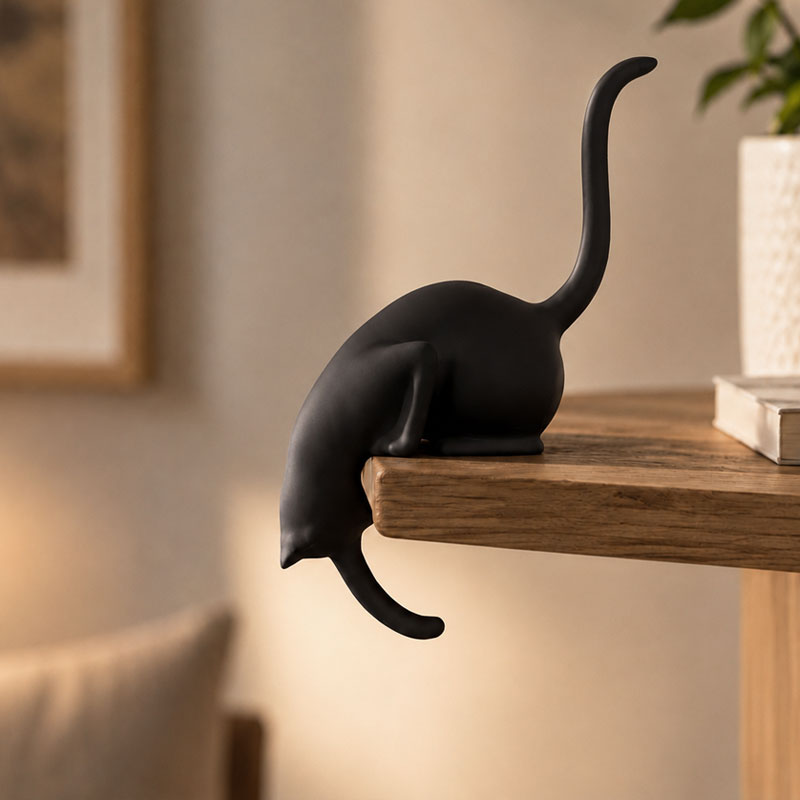 🐈Gancio da Mensola a Forma di Gatto – Pratico, Elegante e Senza Forare il Muro! 🐾✨