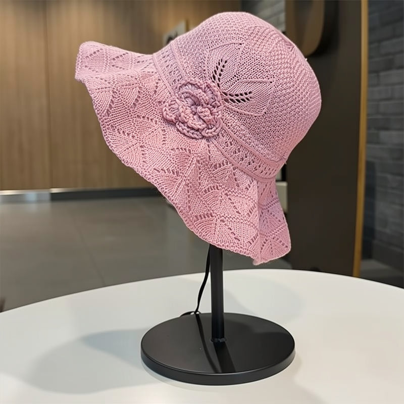 ✨Un connubio di stile e traspirabilità--🌸Cappello da pescatore traforato con motivi floreali