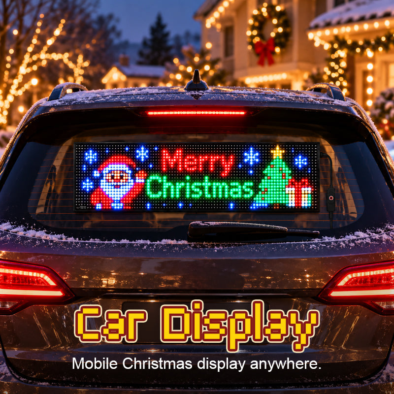 🎅 Display LED animato per auto – Porta lo spirito natalizio anche in viaggio