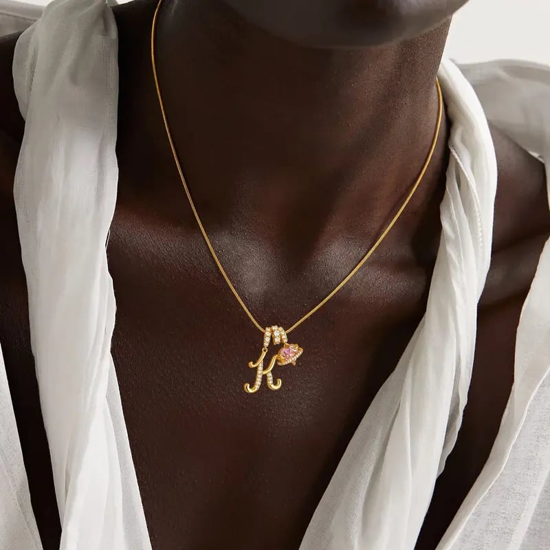 💖Sconto illimitato del 50%✨Collana con ciondolo a tre strati con lettere dalla A alla Z